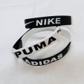 Black & White Mix Color Free Size Stretchable Silicone Wristband Bracelet For Men Events Party Sports & Daily Wear. 