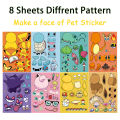 8 Sheets Pokemon Puzzle Stickers Pikachu Psyduck Bulbasaur Anime Cartoon Kids DIY Make A Face Sticker Handicraft Waterproof Decals. 