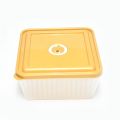 Transparent Plastic Food Container (BOX) High Quality Durable Microwavable Attractive Corrugated Shape Visual Kitchen Grain Spicy Curry Lunch Box. 