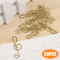 20pcs Creative Metal Musical Symbols Paper Clips Book Accessories. 