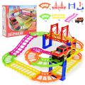 90 PCS Magic Track City Electric Rail Car Toy Set Infinite Combinations Racing Track with Bridge and Accessories Creative DIY Construction Track Set for Toddlers Educational Puzzle Vehicle Toy Building Block Toy for Kids Boys and Girls Best Birthday Gift. 