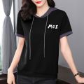 Hoodie Short Sleeve T Women's Summer Thin T-shirt 2024 New plus Size Women's Casual Top Loose Half Sleeve Sweater. 