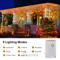 Auoyo Light Strip Christmas Lights Icicle Lighting 4M Curtain String Lights Waterproof Socket Party Garden Eaves Outdoor Decoration For Wedding Party Home Garden Street. 