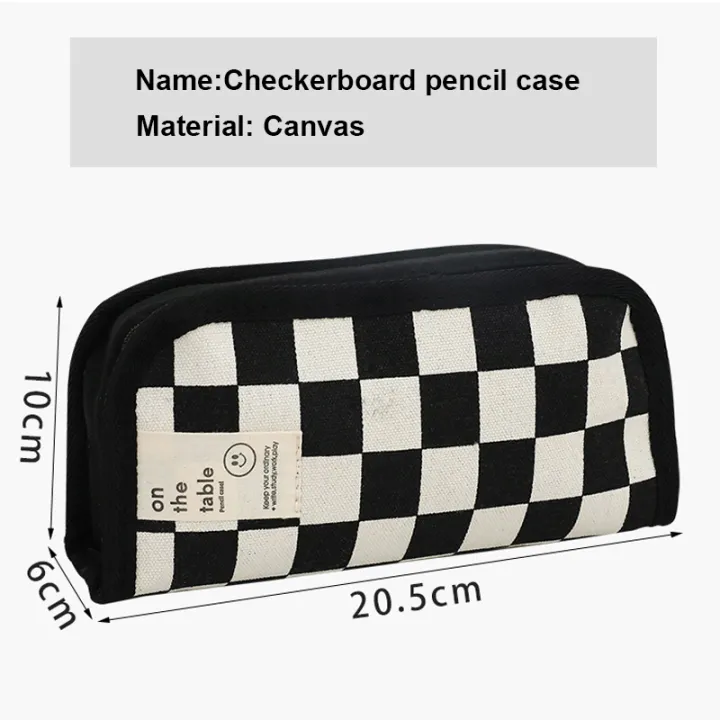 Kawaii%20Checkerboard%20Pencil%20Case%20Lattice%20Large%20Capacity%20Pencil%20Bag%20for%20girls%20Stationery%20box%20Canvas%20Estuche%20Multifuncional%20Lapices%20-%20Image%206