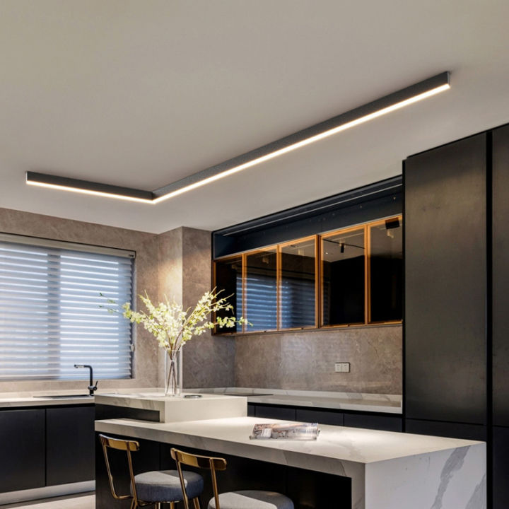Decorative kitchen, island chandelier, dining room, light channel, long ...