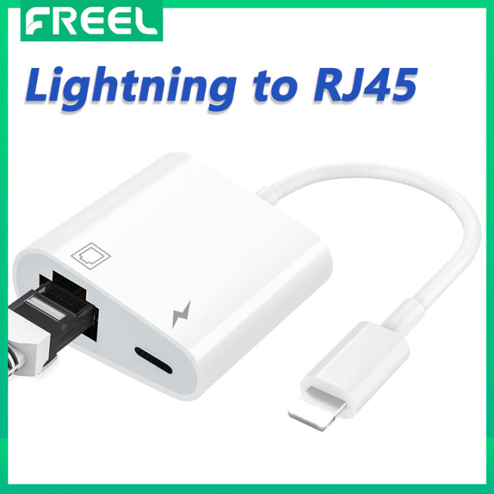 Lightning to Ethernet Adapter,RJ45 Ethernet LAN Network Adapter, Plug and Play, Supports 100Mbps Ethernet Network with Charge Port