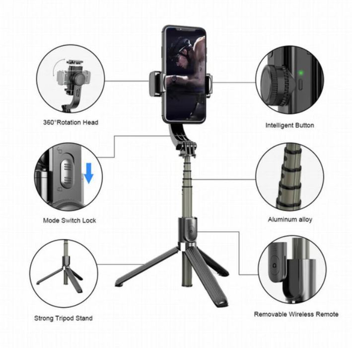 L19%20Flexible%20Single%20Axis%20Stabilizer%20Wireless%20Remote%20Control%20Rotation%20Selfie%20Stick%20With%20Tripod%20Mobile%20Phone%20Gimbal%20-%20Image%202
