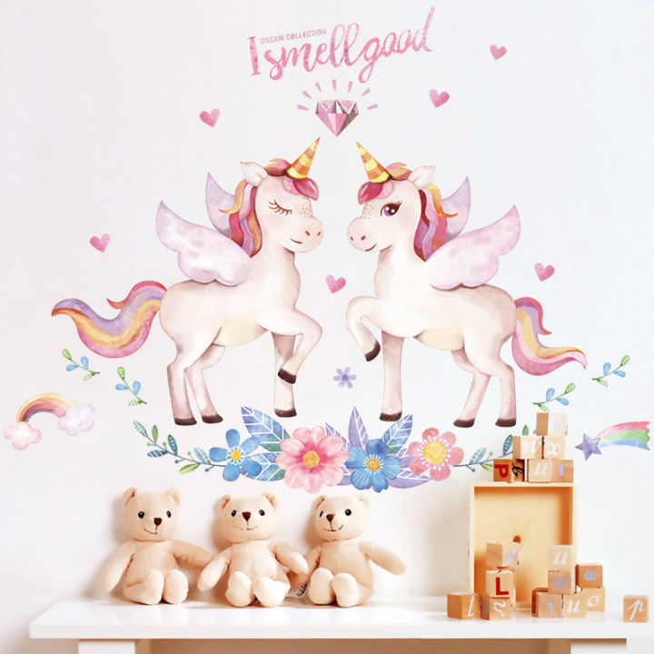 Posters%20Animals%20Wallpaper%20Decor%20Decoration%20Bedroom%20Wall%20Stickers%20Cartoon%20Unicorn%20-%20Image%204
