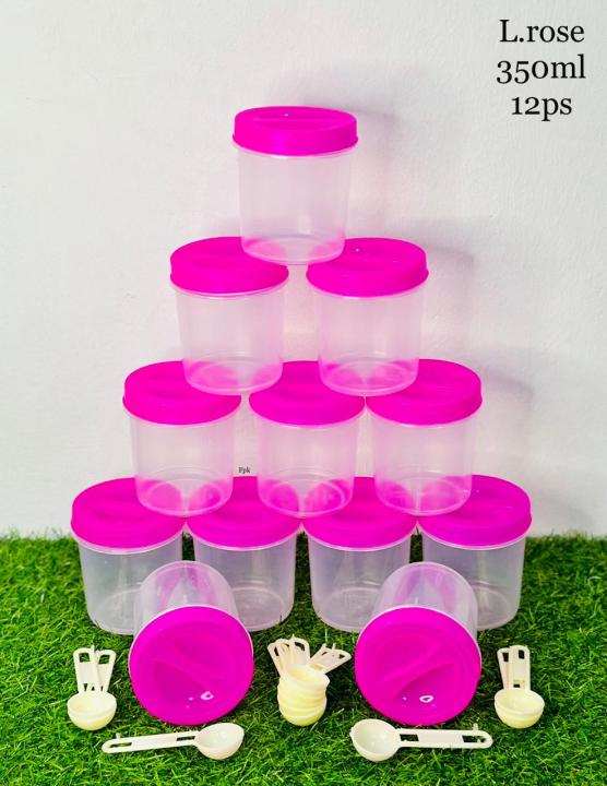 Kitchen%20Storage%20350ML%20Bottles%2012%20pcs%20with%20Spoon%20/%20Clear%20Plastic%20Lids%20/%20Colurfull%20Kitchen%20-%20Image%206