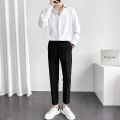 New Spring and Summer Men's Lightly Mature Suit Casual Suit Pants Men's Korean-Style Fashion Shirt Long Sleeve Wear Draping Shirt. 