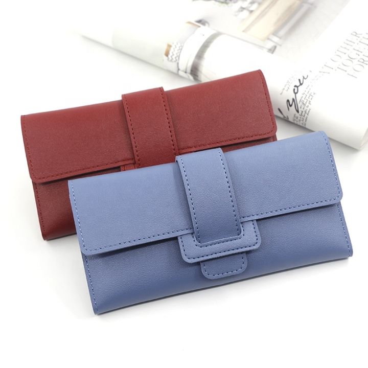 Latest Arrival Personality Long Student Coin Purse Wallets Solid Color Multi-function Multi-card Holder Wallet For Women