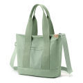 【ZIME】Good-looking Canvas Bag Large Capacity Shoulder Bag Women's Commuter Bag Independent Compartment Canvas Handbag Work Lunch Bag. 