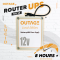 12V Uninterruptible Power Supply - Mini UPS/ Power Backup/ Battery Backup for 4G Fibre Router / Router UPS / DC UPS [OUTAGE HR-NPJ012-LCE] [LUCID EDITION] [12V 1A] [Made in Sri Lanka]. 