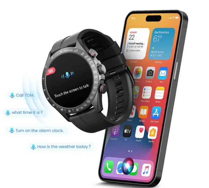 HAYLOU Solar Pro Sport Smart Watch, Crisp 1.43'' AMOLED Display, Wrist-based Call Functionality, Voice Assistant and SOS Function