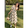Summer High-Profile Figure Maternity Dress Korean Style Polka-Dot Loose-Fitting Dress Mid-Length Late Pregnancy FatMM200Catty Top. 