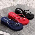 Flip Flops Women's Summer Outdoor Wear New Little Daisy Fashion Flat Wedge Slippers Non-Slip Simple Beach Shoes Sandals. 