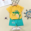 Summer New Pure Cotton Children's Short Sleeve T T-shirt Suit Infants Baby Short Sleeve Shorts Two-Piece Suit. 