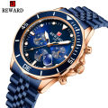 REWARD brand fashion business, sporty, waterproof, luminous timing, date, stainless steel quartz men's watch. 