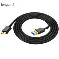 Data Cable Durable USB 3.0 Male A to Micro B Hard Drive Disk Cable. 