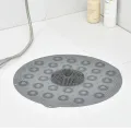 Round Silicone Non-slip Bathroom Mat, Safety Shower Mat, Massage Mat, Floor Drain Suction Cup, Bathroom Mat Soft And Absorbent. 
