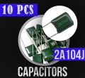 10 PCS -  104 Capacitor 100V 0.1uF 100nF 100000pF ±5% Mylar Film 2A104 Capacitors Radial NEW. 