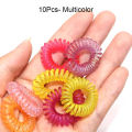 Phone Cable Elastic (Plastic Spiral), Hair Band, Hand Band- Black/Multicolor-(10/20/50/100Pcs). 