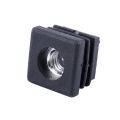 Square Tubing Pipe End Caps Insert Plugs M8 Thread 20X20mm 40Pcs Black. 