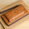 Leather Wallets for Men Zipper Capacity Wallets Card Holder. 