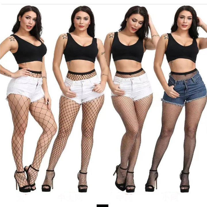 Black Small Net Fishnet Trousers Fishnet Stock Fish Net Pantyhose Mesh Hollow Stockings Hosiery Net Knee Tights Leg F-1-5-A-250 L