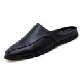 【ZOSR】Leather Sandals for Men Half Shoes Casual Clog Sandals Backless Flat Half Slippers Breathable Formal Leather Shoes Half Lazy Shoes Business Half Drag Shoes Half Cut Loafers Driving Shoes for Men. 