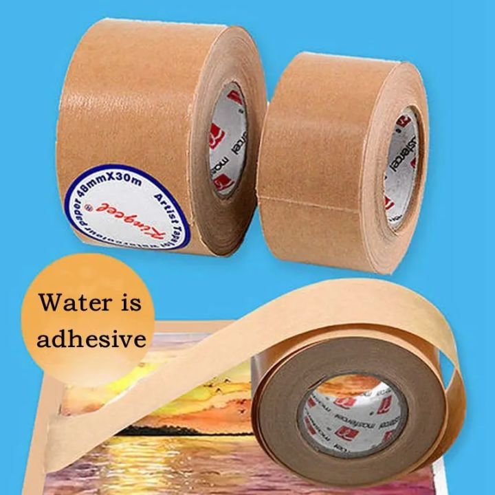 painting%20tools%2030m%20Kraft%20Adhesive%20Masking%20Paper%20Tape%20Professional%20Water%20Gummed%20Tape%20Packaging%20Tools%20Art%20Supplies%20For%20Painting%20-%20Image%206
