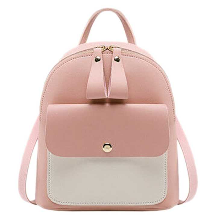 Women Girls School Bag Pu Leather Backpack Mini Backpack
