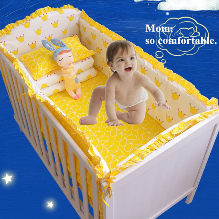 Kidlove%205pcs%20Baby%20Bedding%20Suit%204pcs%20Baby%20Crib%20Bumper%201pc%20Bed%20Sheet%20Set%20Infant%20Removable%20Washable%20Bedding%20-%20Image%204