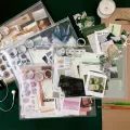 RHS Online 64PCS Basic Material Set Stickers Tape Memo Paper Card Journal Planner Diary Scrapbook. 