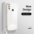 AnDyH New Straight Edge Plating Phone case for Huawei Y6P Y8P 2020 Luxury Fashion Plating Silicone Phone Cover with Free lanyard. 
