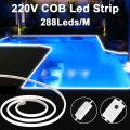 Dimmable 220V COB LED Neon Light Strip 288LEDs/m 20m 50m Waterproof Outdoor Garden Lamp Led Tape Ribbon Switch EU Plug For Room. 