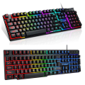 T-WOLF T-20 RGB Gaming Keyboard Wired Mechanical Feel Rainbow Backlight USB Keybord. 