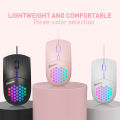 1600 DPI RGB Backlit Honeycomb Mouse Wired RGB Gaming Mouse USB/Type C Mice For Computer Macbook Air Laptop PC. 