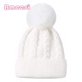 Children Hat Autumn Winter Soft Warm Baby Knitted Hat with Plush Ball Anti-slip Winter Cap for Children. 