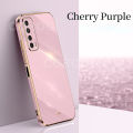 For Huawei Y7A Back Cover Shiny Plating Square Bumper Soft Silicone Shockproof Protective Case. 