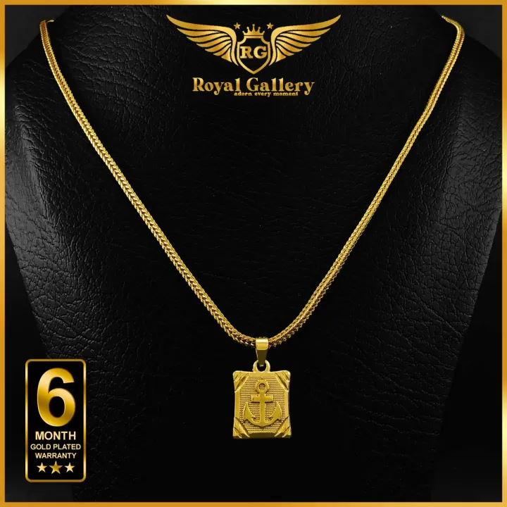 Gold Plated Chain with Box Ancor Pendant