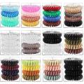 4 Pcs/Box Telephone Wire Elastic Hair Rubber Bands Transparent Spiral Hair Ties Rings Gum for Women Girls Hair Accessories. 