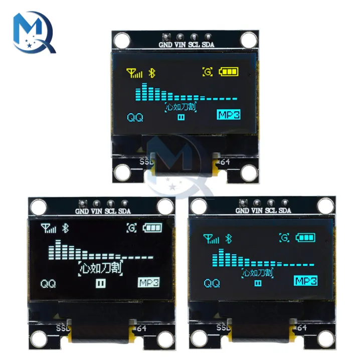 Ncic Display Module 4 Pin 0.96 inch OLED IIC Display Module 128 x 64 Resolution Driver IC ...