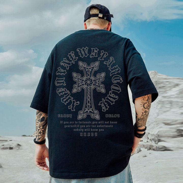 S-7XL Oversized Cotton Sports Men T Shirt Casual Original Short Sleeve Ulzzang Oversize Tshirt Plus Size Lelaki Hip Hop T-shirts Tees Men's Clothing