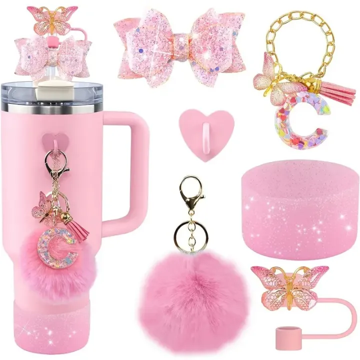 6pcs%20Tumbler%20Cup%20Accessories%20Set%20-%20Butterfly%20Straw%20Topper%20Cover%20Cap,%20Bling%20Bow%20for%20Straw,%20Sparkly%20Silicone%20Boot,%20Letter%20Charm%20and%20Pompom%20for%20Water%20Bottle%20Cups%20Tumbler%2040oz%2030oz%2020oz%20-%20Image%208