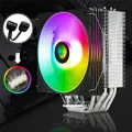 COOLMOON AOSOR AS600 CPU Cooler ARGB 6 Heat Pipe CPU Radiator CPU Cooler Fan Hydraulic Bearing PWM for Multi-Platform I7,White. 