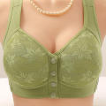 Comfortable Front Closure Bra Easy Wear Supportive Soft Fabric Plus Size Bra Adjustable Non-Wired Full Coverage Bra for Elderly. 