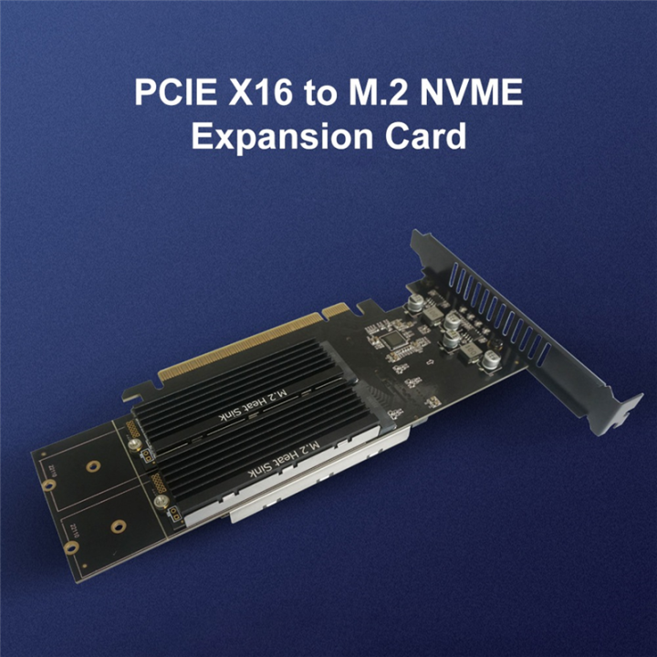 PCIe%20To%20M2%20Adapter%20Card,%20PCIE%20X16%204%20Port%20M2%20NVME%20M%20Key%20SSD%20Add%20on%20Card%20PCI%20Express%20Expansion%20Card%20with%20Heatsink%20-%20Image%203