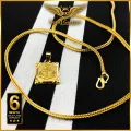 Gold Plated Chain with Box Ancor Pendant. 