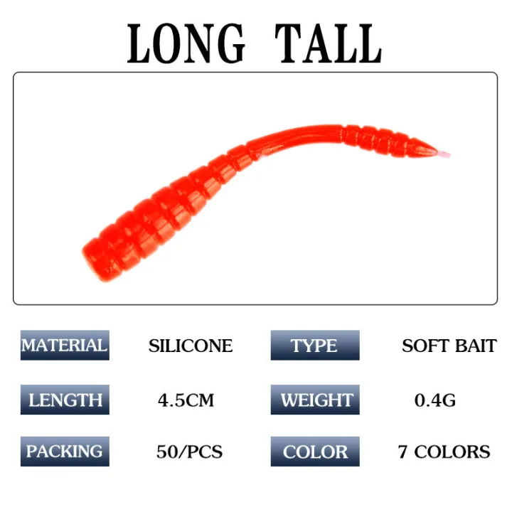 50pcs/Bag%20Soft%20Lure%20Artificial%20Bait%20Silicone%20Fishing%20Lure%20T-tail%20Umpan%20Memancing%20-%20Image%203